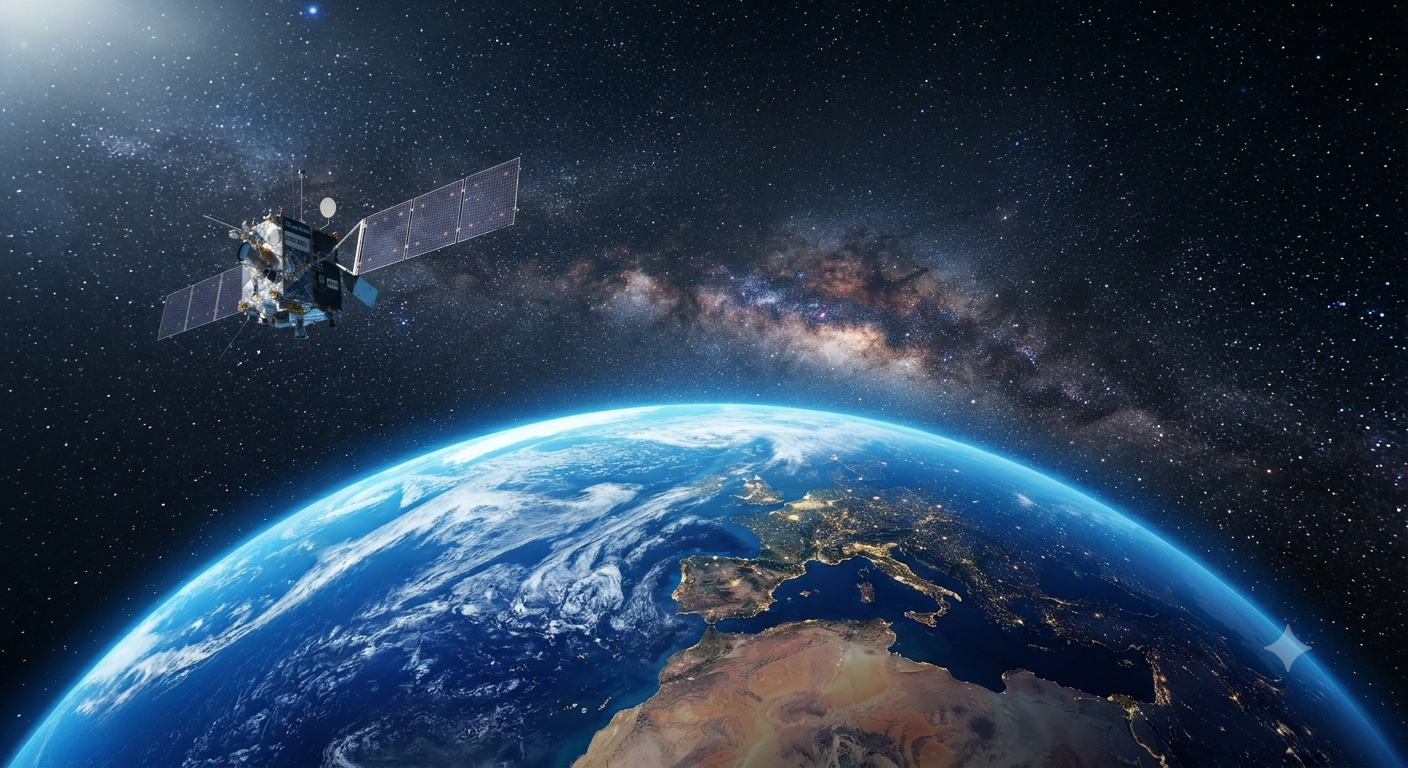 Space With Satellite